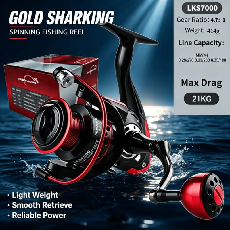 GOLD SHARKING-Spinning Reel, M - Abu Garcia Reel Max ulasan dan harga